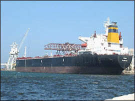 Ferphos' ship at the port of Annaba